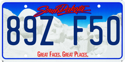 SD license plate 89ZF50