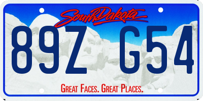 SD license plate 89ZG54