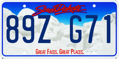 SD license plate 89ZG71