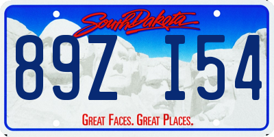 SD license plate 89ZI54