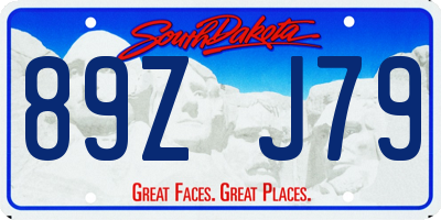 SD license plate 89ZJ79