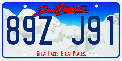 SD license plate 89ZJ91