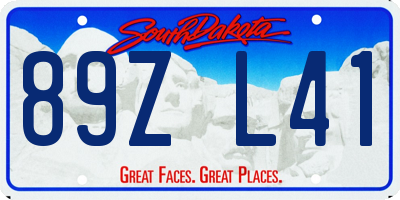 SD license plate 89ZL41