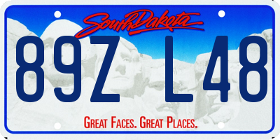 SD license plate 89ZL48