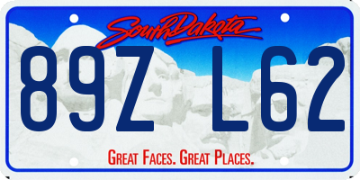 SD license plate 89ZL62