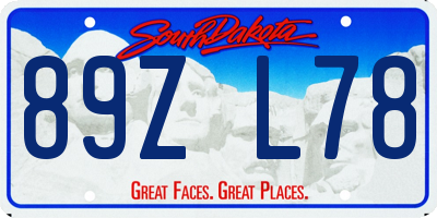 SD license plate 89ZL78