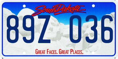 SD license plate 89ZO36