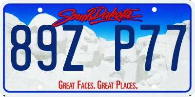 SD license plate 89ZP77