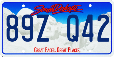 SD license plate 89ZQ42