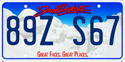 SD license plate 89ZS67