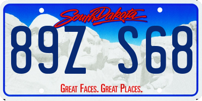 SD license plate 89ZS68