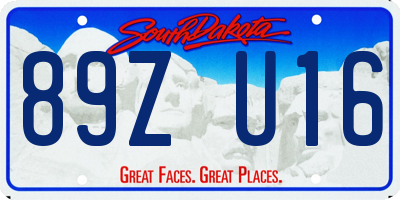 SD license plate 89ZU16