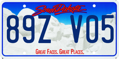 SD license plate 89ZV05