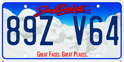 SD license plate 89ZV64