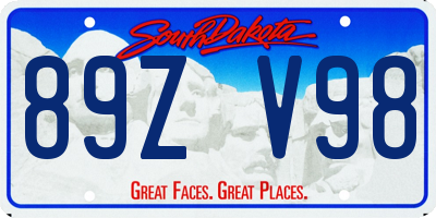 SD license plate 89ZV98