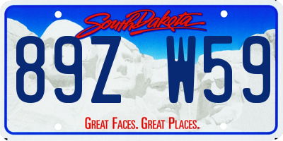 SD license plate 89ZW59