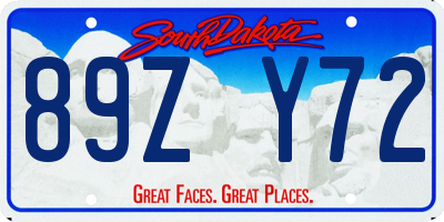 SD license plate 89ZY72