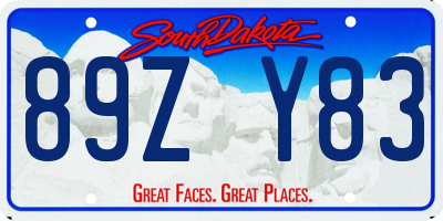 SD license plate 89ZY83