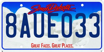 SD license plate 8AUE033