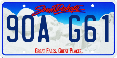 SD license plate 90AG61