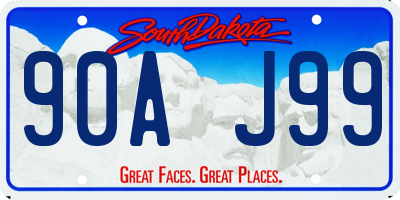 SD license plate 90AJ99