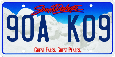 SD license plate 90AK09