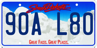 SD license plate 90AL80