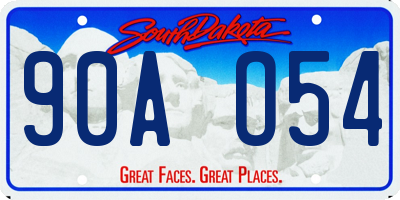 SD license plate 90AO54