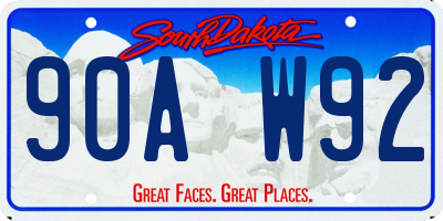 SD license plate 90AW92