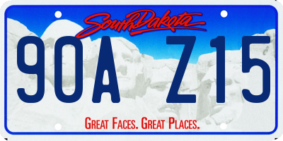 SD license plate 90AZ15