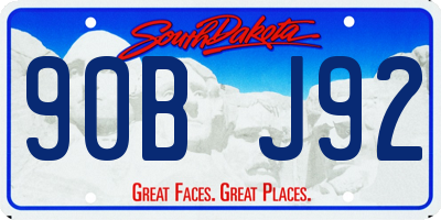 SD license plate 90BJ92