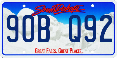 SD license plate 90BQ92