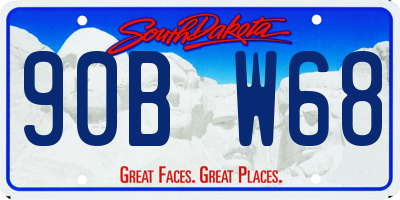 SD license plate 90BW68