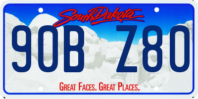 SD license plate 90BZ80