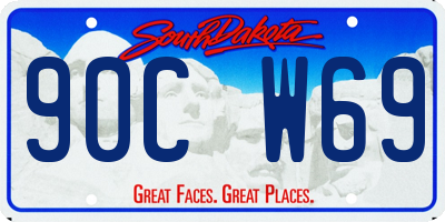 SD license plate 90CW69
