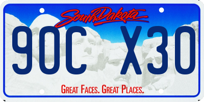 SD license plate 90CX30