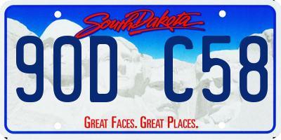 SD license plate 90DC58