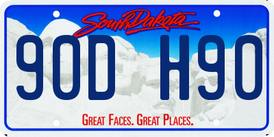 SD license plate 90DH90