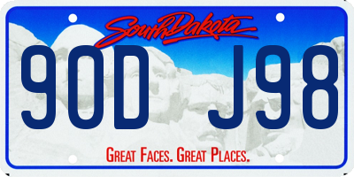 SD license plate 90DJ98