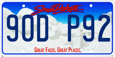 SD license plate 90DP92