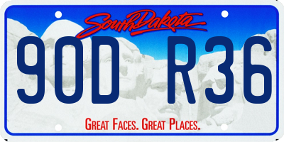 SD license plate 90DR36