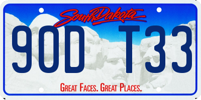 SD license plate 90DT33