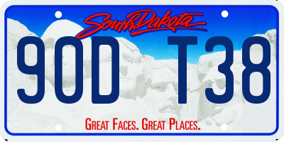 SD license plate 90DT38