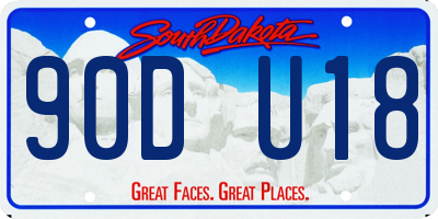 SD license plate 90DU18