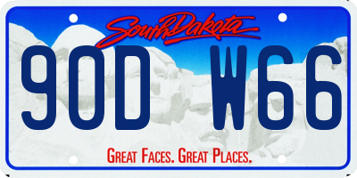 SD license plate 90DW66