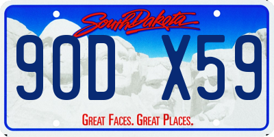 SD license plate 90DX59