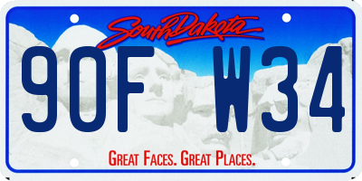 SD license plate 90FW34