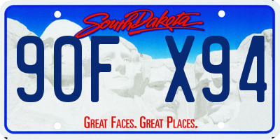 SD license plate 90FX94