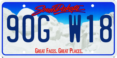 SD license plate 90GW18
