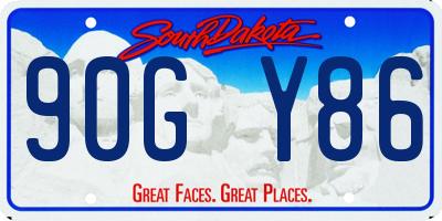 SD license plate 90GY86